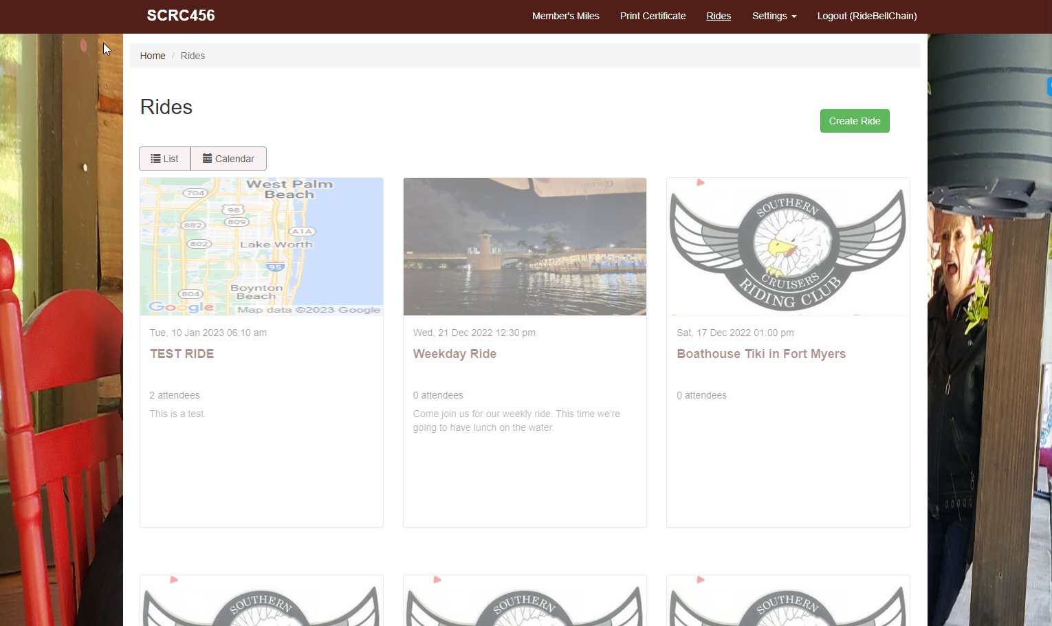 GroupMiles Events List View